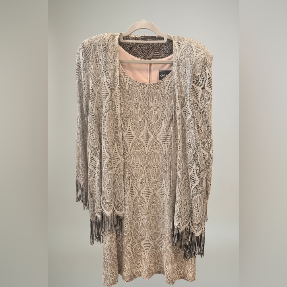Vintage Onyx Nite 2 Piece Dress & Cardigan Set